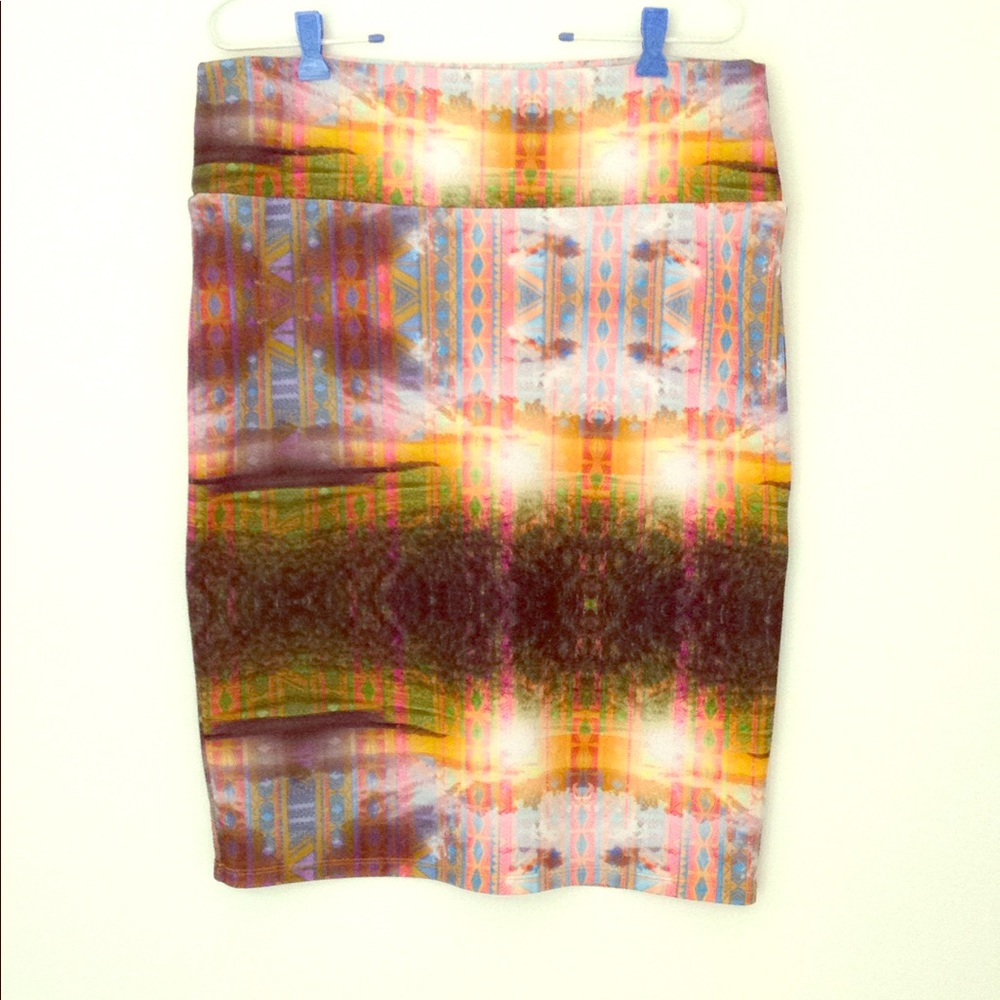 XL Cassie LuLaRoe Skirt Pencil Abstract Print Midi